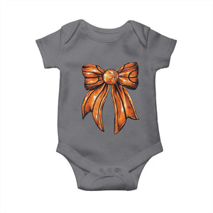 Basketball Coquette Bow Baby Onesie Game Day TS10 Charcoal Print Your Wear