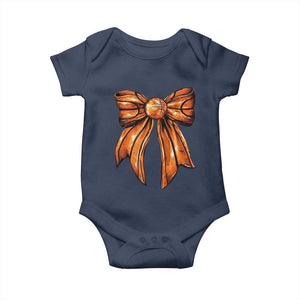 Basketball Coquette Bow Baby Onesie Game Day TS10 Navy Print Your Wear