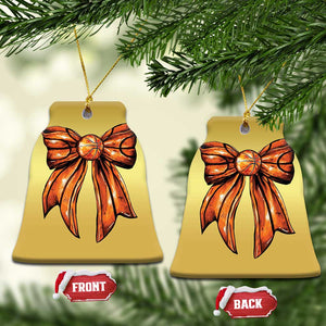 Basketball Coquette Bow Christmas Ornament Game Day TS10 Bell Flake Gold Print Your Wear