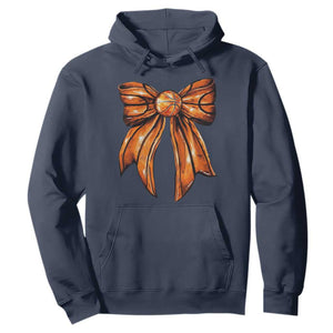 Basketball Coquette Bow Hoodie Game Day TS10 Navy Print Your Wear