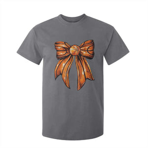 Basketball Coquette Bow T Shirt For Kid Game Day TS10 Charcoal Print Your Wear