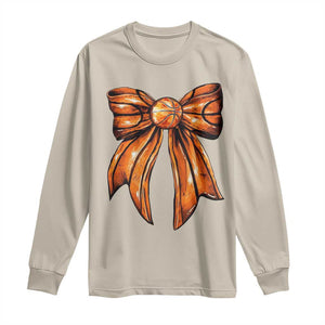 Basketball Coquette Bow Long Sleeve Shirt Game Day TS10 Sand Print Your Wear