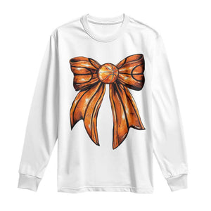 Basketball Coquette Bow Long Sleeve Shirt Game Day TS10 White Print Your Wear