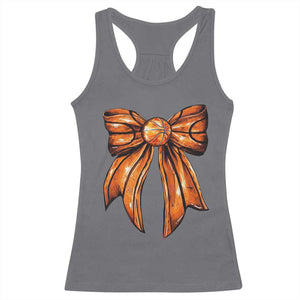 Basketball Coquette Bow Racerback Tank Top Game Day TS10 Charcoal Print Your Wear