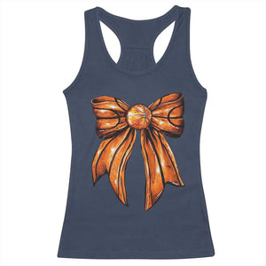 Basketball Coquette Bow Racerback Tank Top Game Day TS10 Navy Print Your Wear