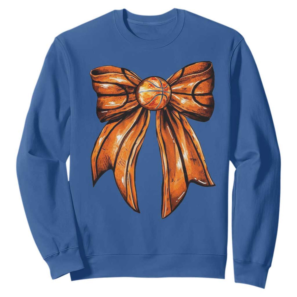 Basketball Coquette Bow Sweatshirt Game Day TS10 Royal Blue Print Your Wear