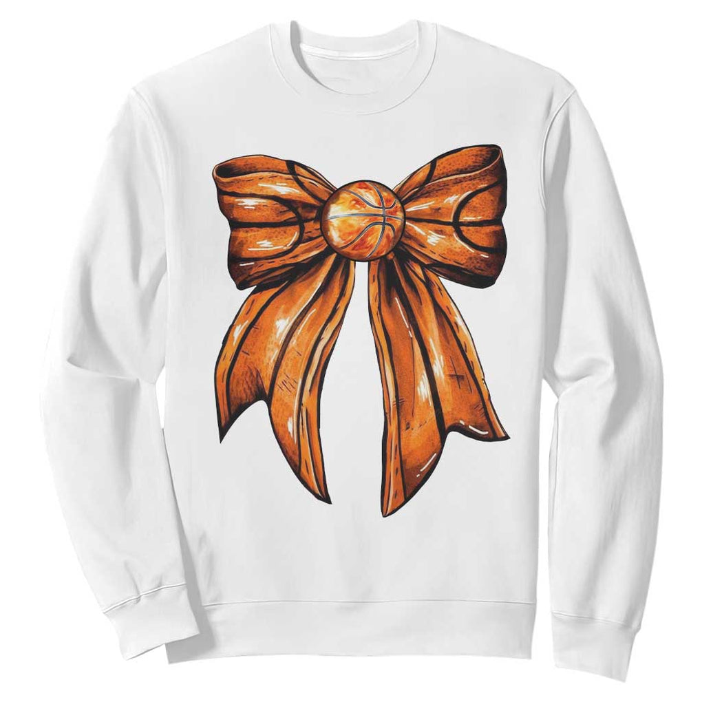 Basketball Coquette Bow Sweatshirt Game Day TS10 White Print Your Wear
