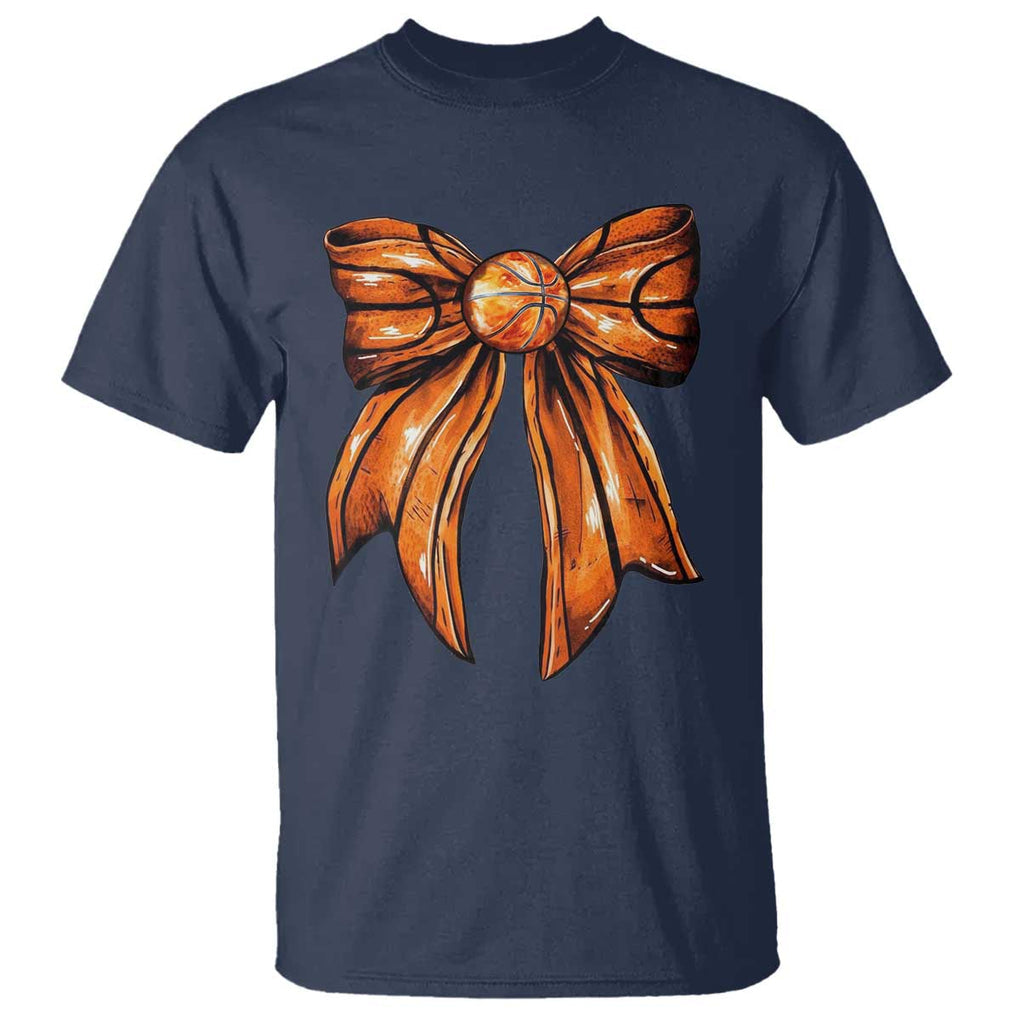 Basketball Coquette Bow T Shirt Game Day TS10 Navy Print Your Wear