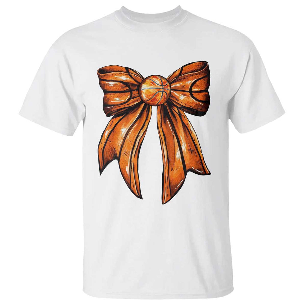 Basketball Coquette Bow T Shirt Game Day TS10 White Print Your Wear