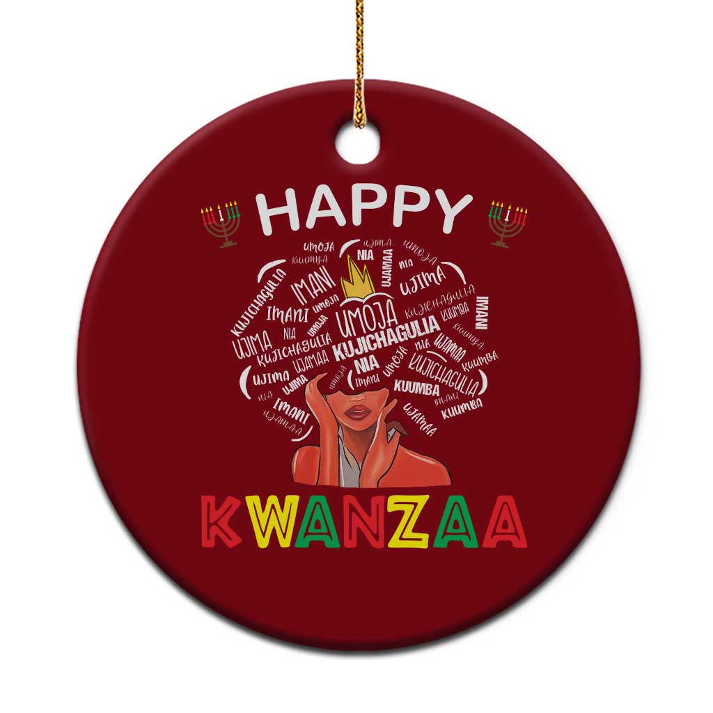 Happy Kwanzaa Ceramic Ornament African American Afro Queen Nguzo Saba TS10 1pc Red Print Your Wear