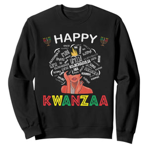 Happy Kwanzaa Sweatshirt African American Afro Queen Nguzo Saba TS10 Black Print Your Wear