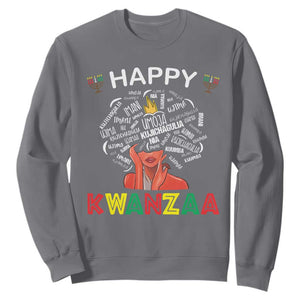 Happy Kwanzaa Sweatshirt African American Afro Queen Nguzo Saba TS10 Charcoal Print Your Wear