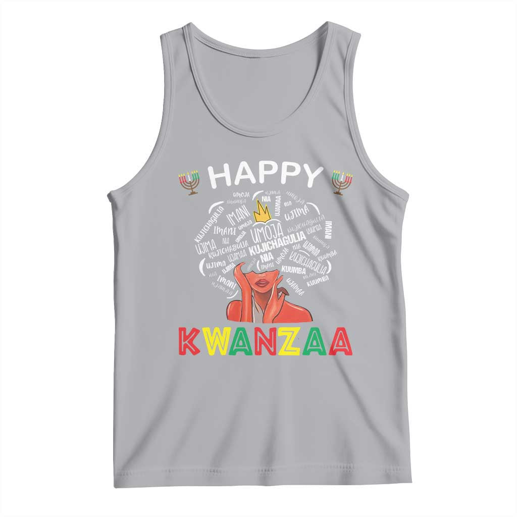 Happy Kwanzaa Tank Top African American Afro Queen Nguzo Saba TS10 Athletic Heather Print Your Wear