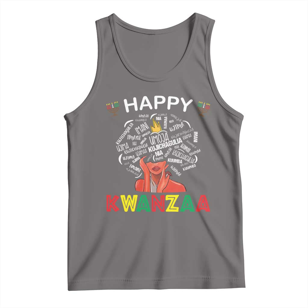 Happy Kwanzaa Tank Top African American Afro Queen Nguzo Saba TS10 Deep Heather Print Your Wear