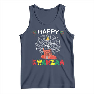 Happy Kwanzaa Tank Top African American Afro Queen Nguzo Saba TS10 Navy Print Your Wear