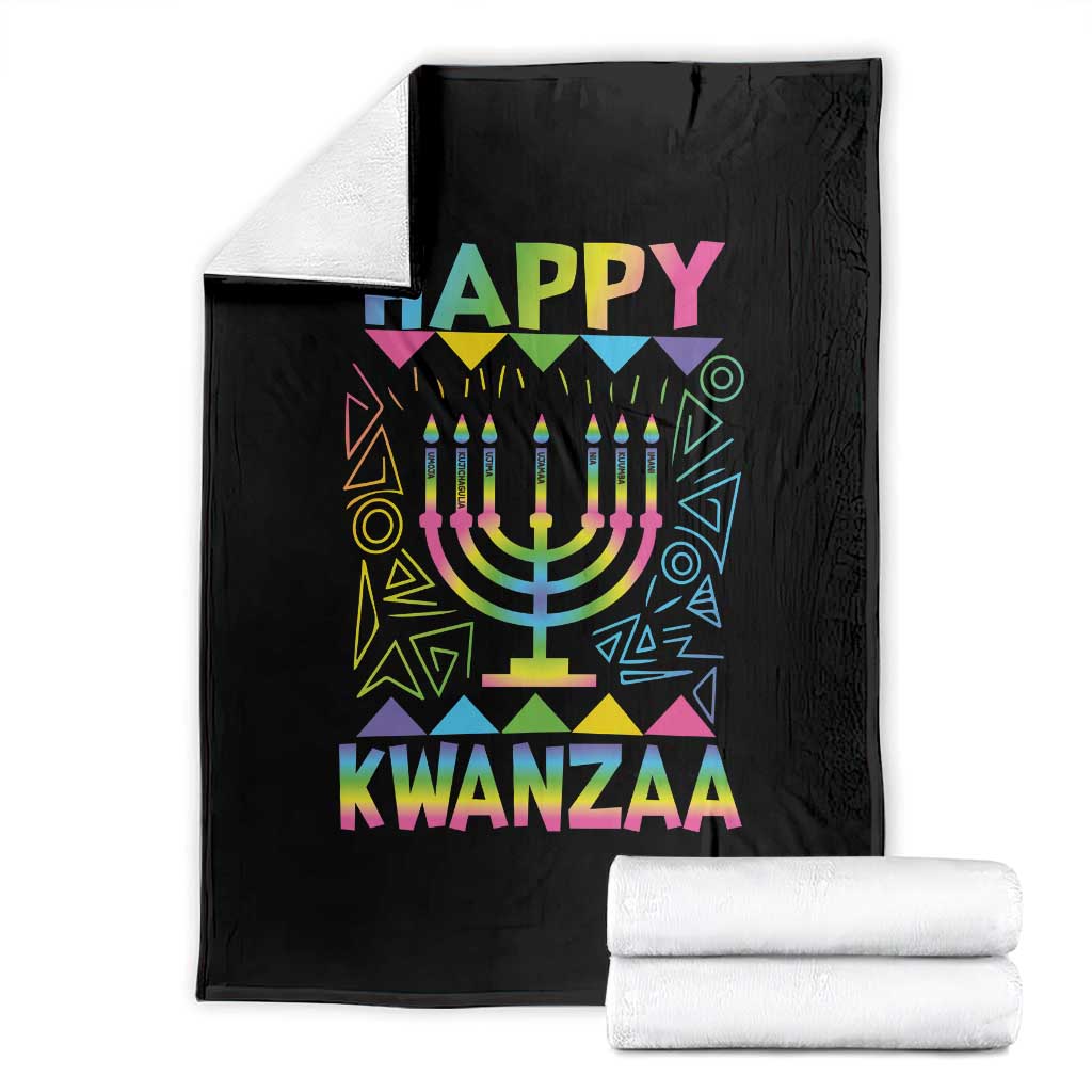 Happy Kwanzaa Throw Blanket Christmas African American Heritage Holiday Kinara Mazao TS10 Black Print Your Wear
