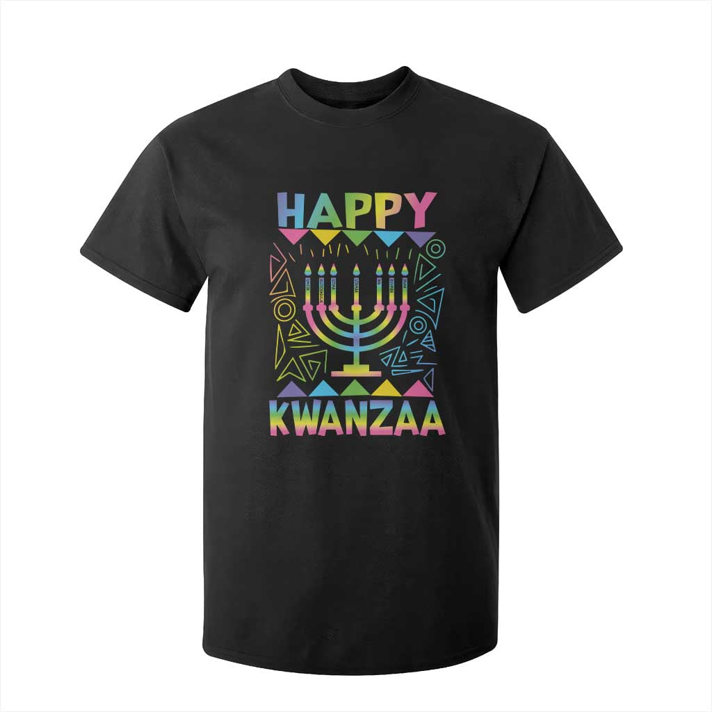 Happy Kwanzaa T Shirt For Kid Christmas African American Heritage Holiday Kinara Mazao TS10 Black Print Your Wear