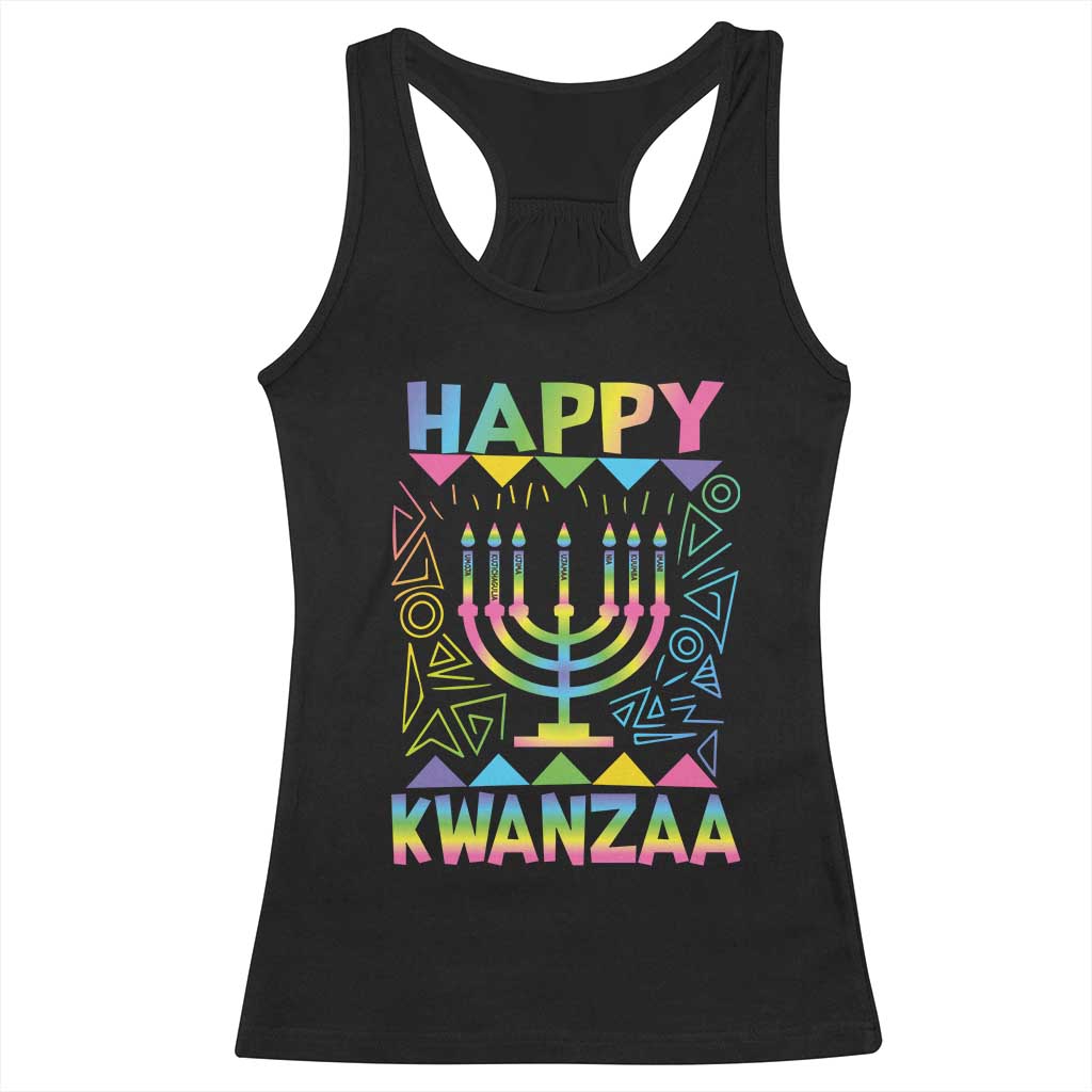 Happy Kwanzaa Racerback Tank Top Christmas African American Heritage Holiday Kinara Mazao TS10 Black Print Your Wear