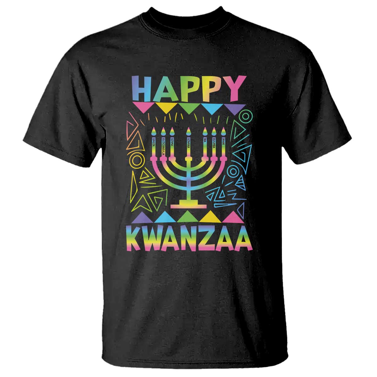 Happy Kwanzaa T Shirt Christmas African American Heritage Holiday Kinara Mazao TS10 Black Print Your Wear