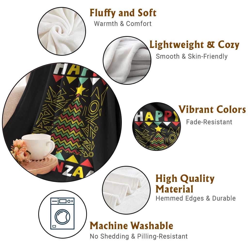 Happy Kwanzaa Christmas Throw Blanket African American Holiday Christmas Tree TS10 Print Your Wear