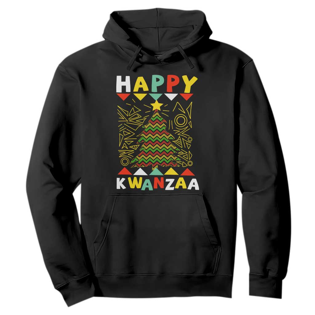 Happy Kwanzaa Christmas Hoodie African American Holiday Christmas Tree TS10 Black Print Your Wear