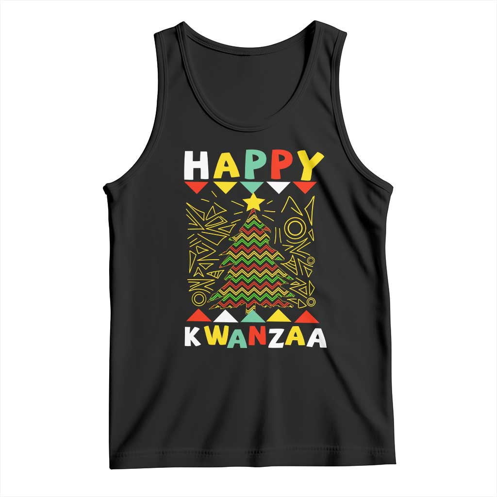 Happy Kwanzaa Christmas Tank Top African American Holiday Christmas Tree TS10 Black Print Your Wear