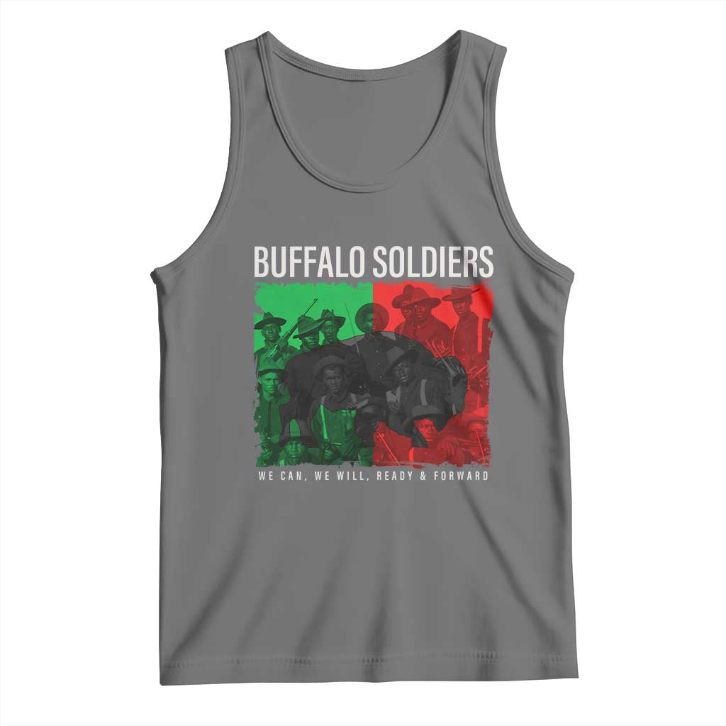 Buffalo Soldiers Tank Top 9th and 10th Cavalry Afro African American Heros TS10 Black Heather Print Your Wear