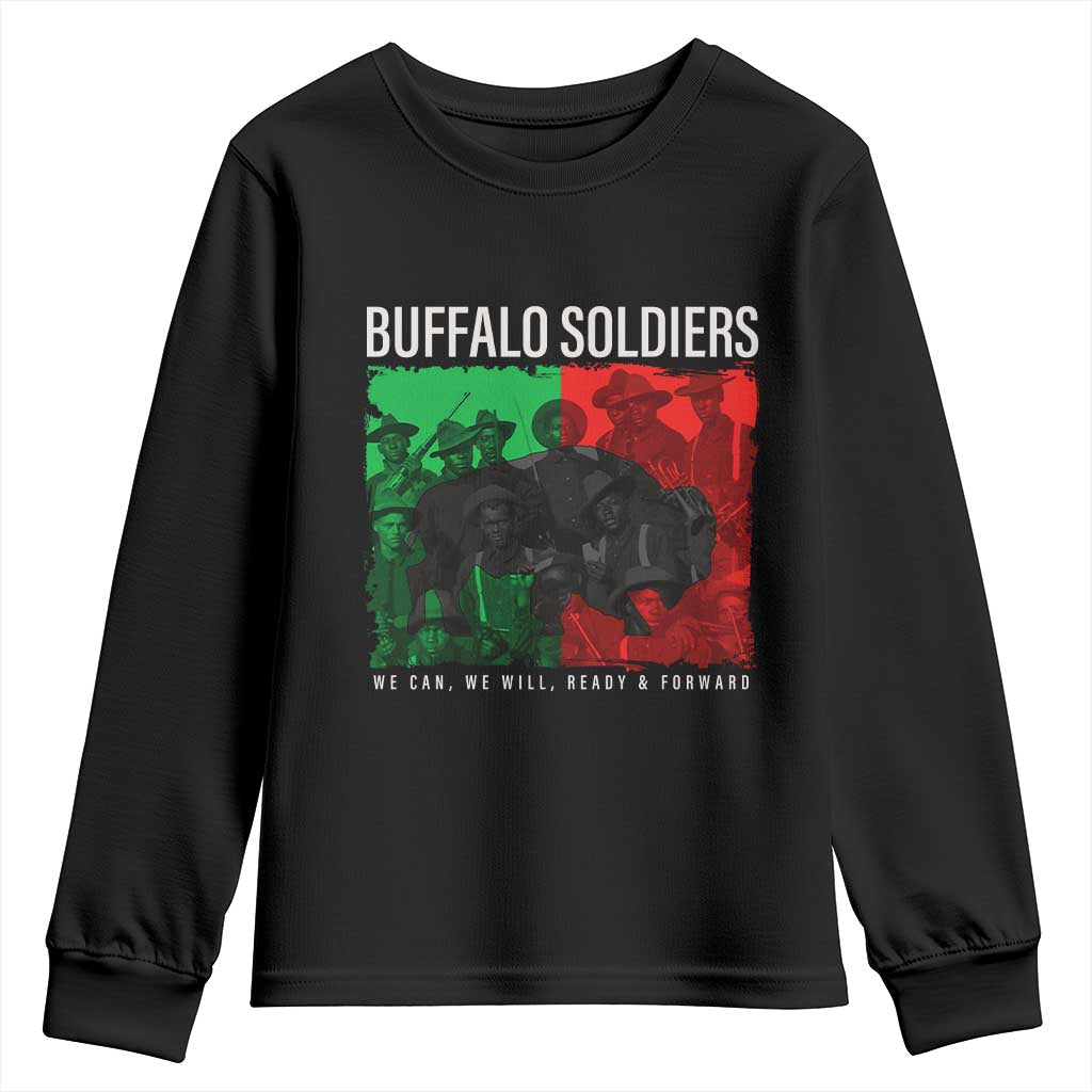 Buffalo Soldiers Youth Sweatshirt 9th and 10th Cavalry Afro African American Heros TS10 Black Print Your Wear