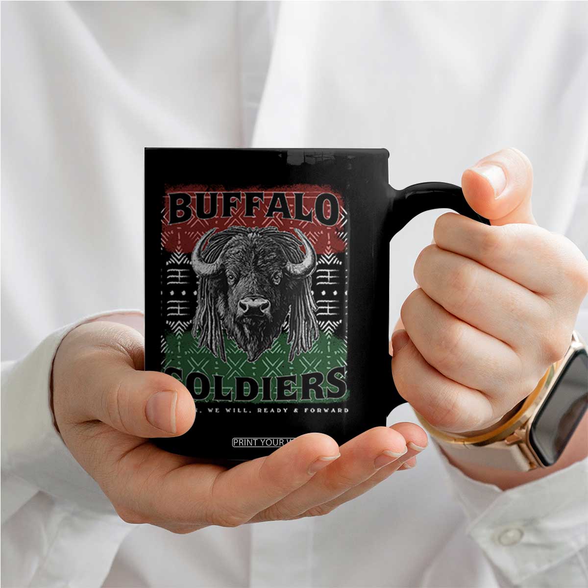 Buffalo Soldiers Coffee Mug Retro African American Black History TS10 Print Your Wear