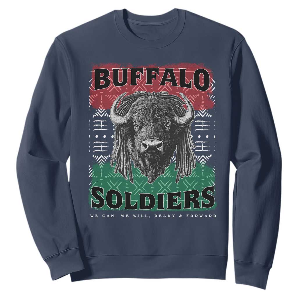 Buffalo Soldiers Sweatshirt Retro African American Black History TS10 Navy Print Your Wear