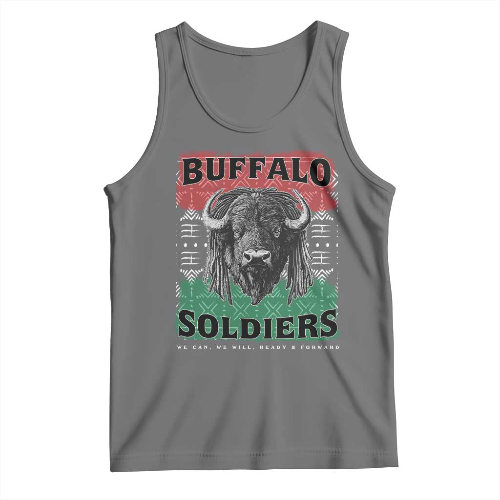 Buffalo Soldiers Tank Top Retro African American Black History TS10 Black Heather Print Your Wear