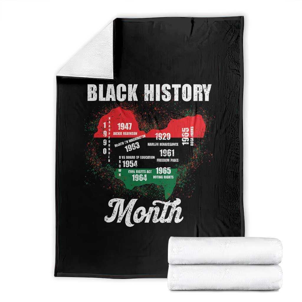 Black History Leaders Throw Blanket African American Milestones Map Civil Right TS10 Black Print Your Wear