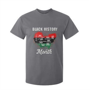 Black History Leaders T Shirt For Kid African American Milestones Map Civil Right TS10 Charcoal Print Your Wear