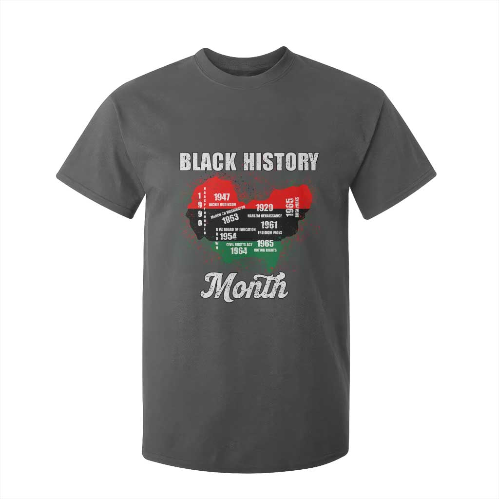 Black History Leaders T Shirt For Kid African American Milestones Map Civil Right TS10 Dark Heather Print Your Wear