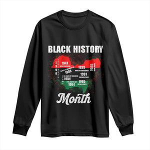 Black History Leaders Long Sleeve Shirt African American Milestones Map Civil Right TS10 Black Print Your Wear