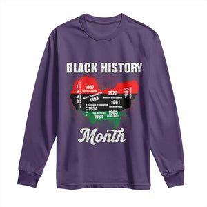 Black History Leaders Long Sleeve Shirt African American Milestones Map Civil Right TS10 Purple Print Your Wear