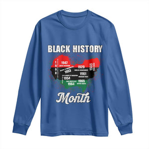 Black History Leaders Long Sleeve Shirt African American Milestones Map Civil Right TS10 Royal Blue Print Your Wear