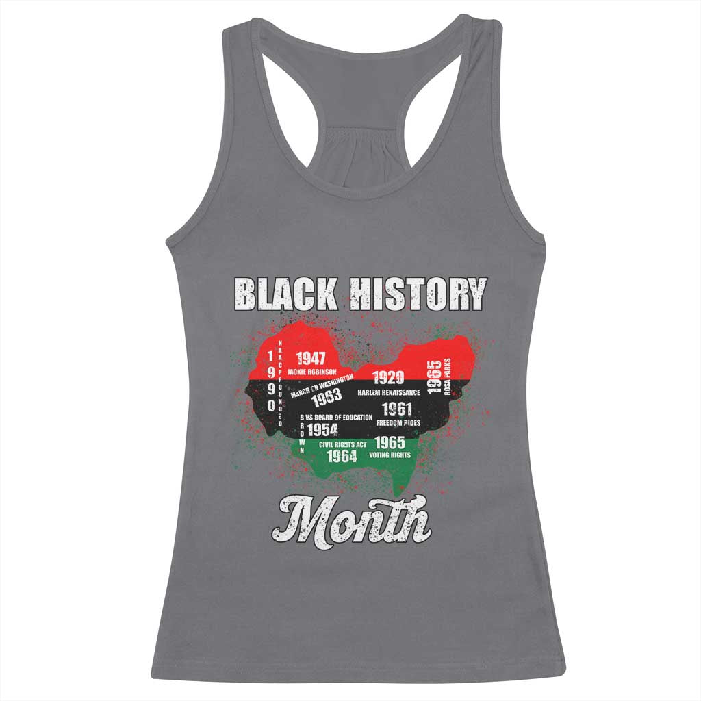 Black History Leaders Racerback Tank Top African American Milestones Map Civil Right TS10 Charcoal Print Your Wear