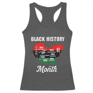 Black History Leaders Racerback Tank Top African American Milestones Map Civil Right TS10 Dark Heather Print Your Wear
