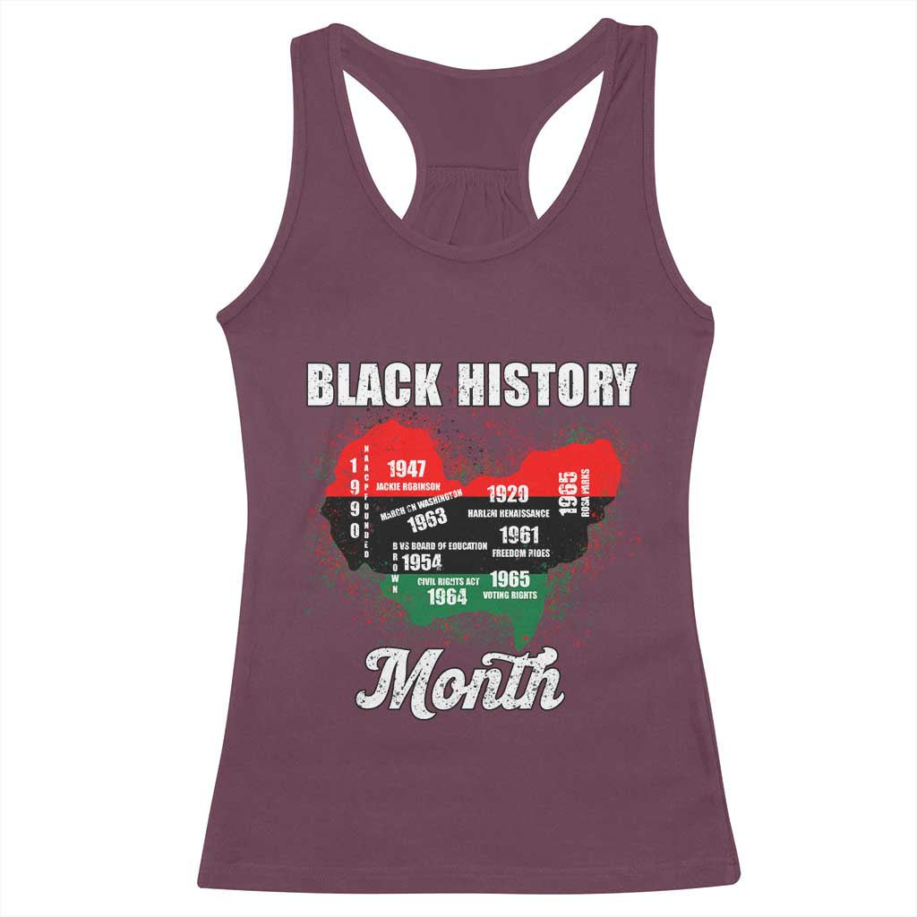 Black History Leaders Racerback Tank Top African American Milestones Map Civil Right TS10 Maroon Print Your Wear