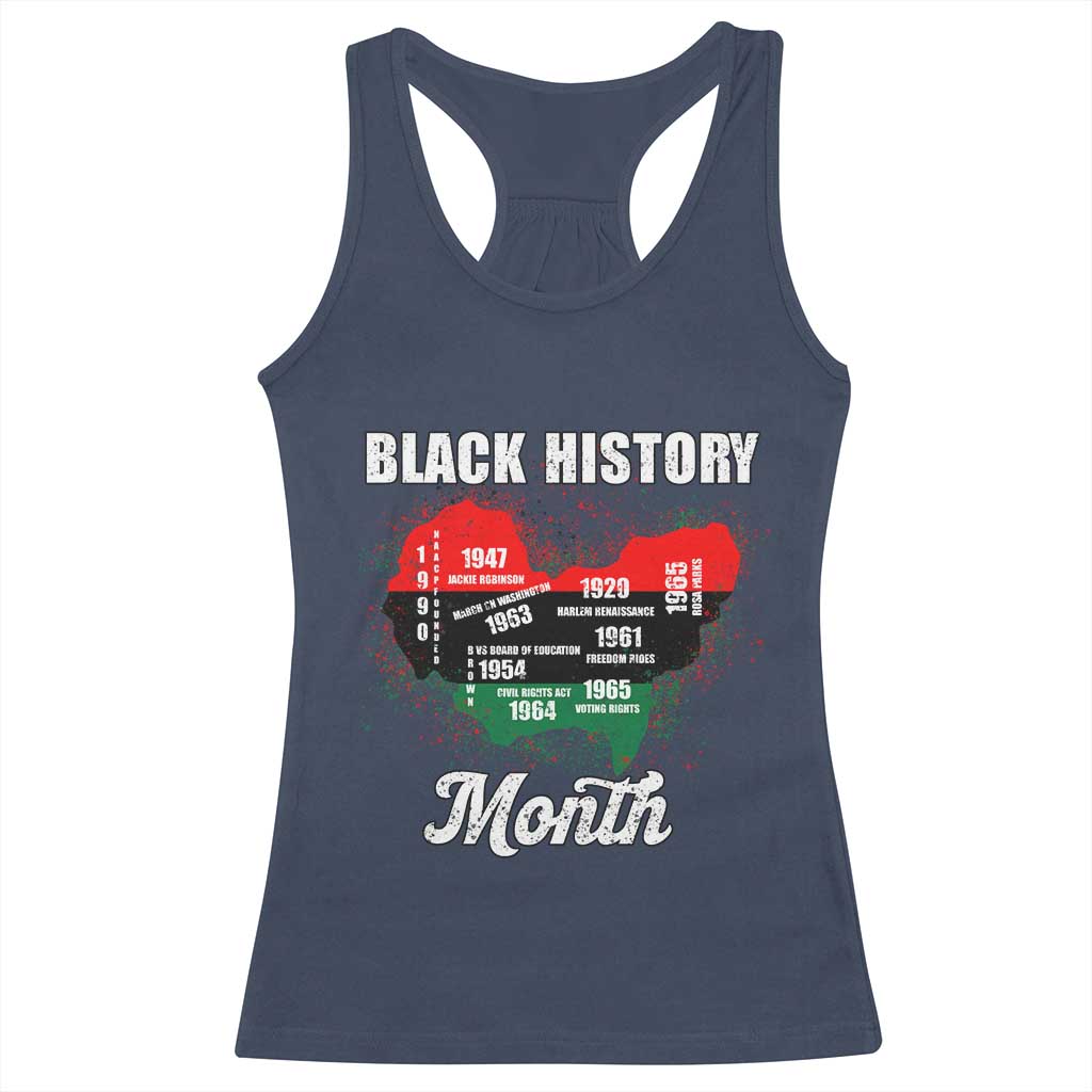Black History Leaders Racerback Tank Top African American Milestones Map Civil Right TS10 Navy Print Your Wear