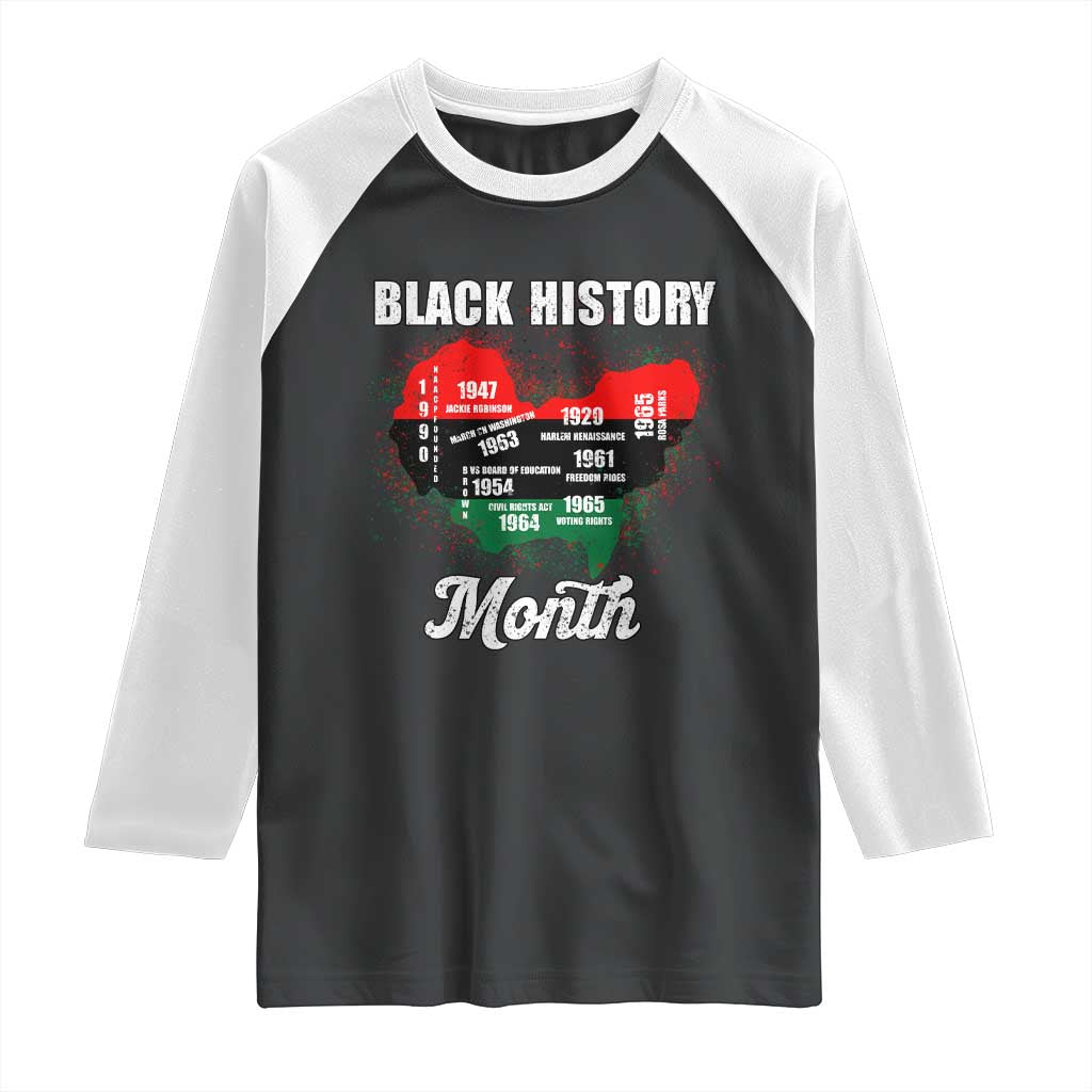 Black History Leaders Raglan Shirt African American Milestones Map Civil Right TS10 Black White Print Your Wear