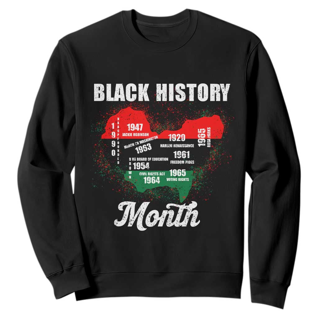 Black History Leaders Sweatshirt African American Milestones Map Civil Right TS10 Black Print Your Wear