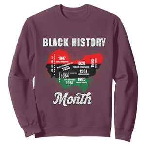 Black History Leaders Sweatshirt African American Milestones Map Civil Right TS10 Maroon Print Your Wear