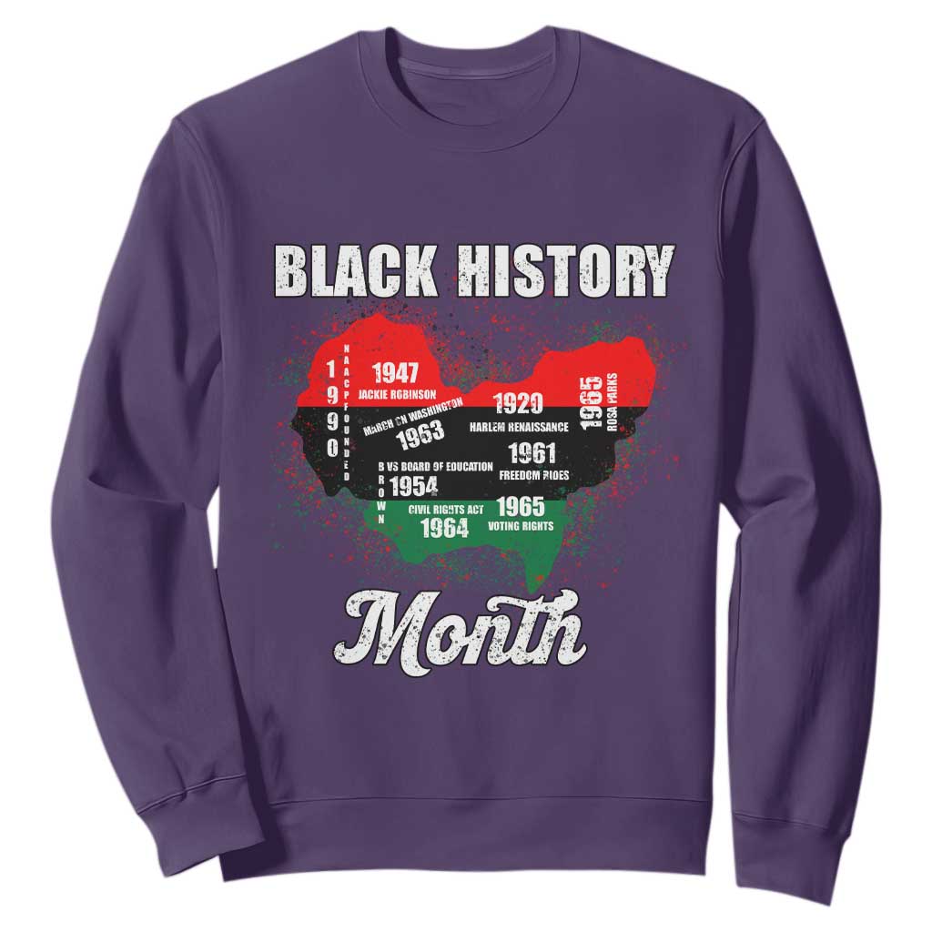 Black History Leaders Sweatshirt African American Milestones Map Civil Right TS10 Purple Print Your Wear