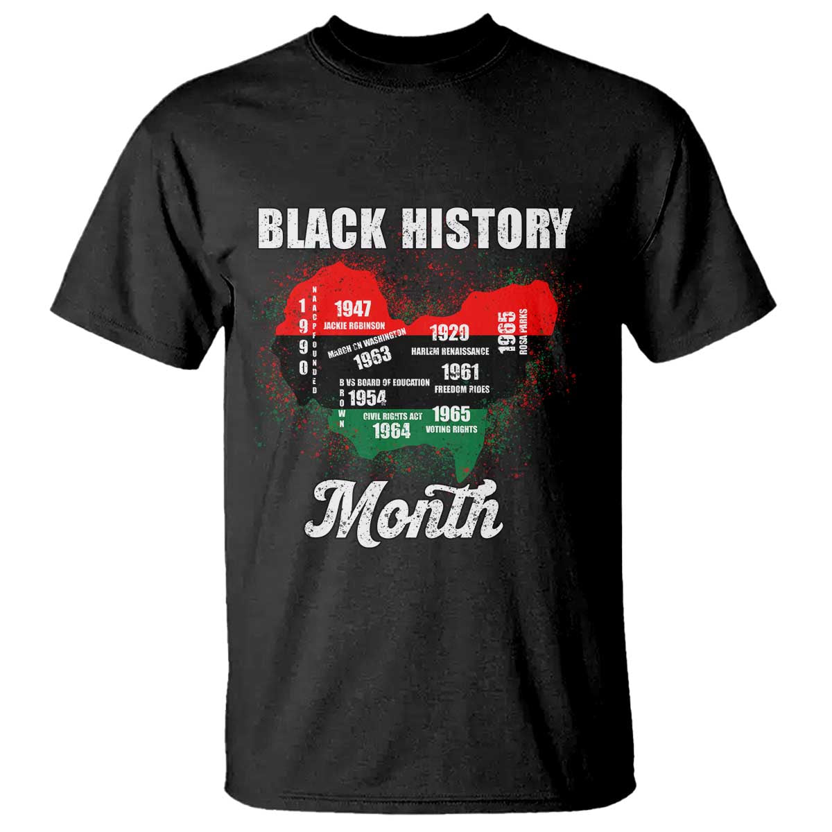 Black History Leaders T Shirt African American Milestones Map Civil Right TS10 Black Print Your Wear