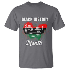 Black History Leaders T Shirt African American Milestones Map Civil Right TS10 Charcoal Print Your Wear