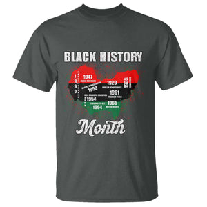 Black History Leaders T Shirt African American Milestones Map Civil Right TS10 Dark Heather Print Your Wear