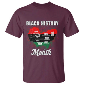 Black History Leaders T Shirt African American Milestones Map Civil Right TS10 Maroon Print Your Wear