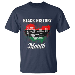 Black History Leaders T Shirt African American Milestones Map Civil Right TS10 Navy Print Your Wear
